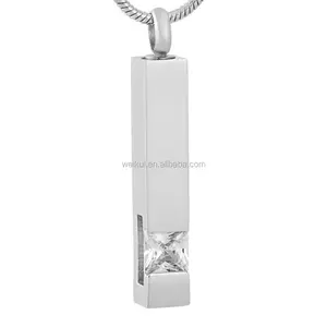 Collier d'urne carrée en acier inoxydable Magnifique pendentif souvenir commémoratif pour <span class=keywords><strong>maman</strong></span> papa ou animal de compagnie chat/chien-Bijoux de crémation - Product Image 1