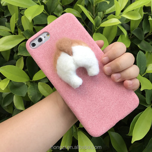 Handmake aguja lana fieltro lindo trasero cubierta para apple <span class=keywords><strong>iphone</strong></span> 6 6s más 7 7P 8 8P X <span class=keywords><strong>funda</strong></span> de teléfono suave excepto <span class=keywords><strong>colgar</strong></span> - Product Image 4