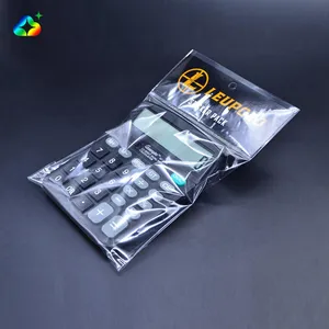 OEM Custom Logo Printed Transparent Self Adhesive Opp Plastic Packaging Bags With Hole For Watches Industrial Electronics Use