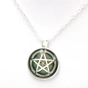 Antique Brass Star Amulet Pentacle Pentagram Pendant Men Necklace