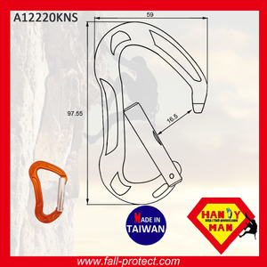 24KN Climbing Forged Straight Gate Aluminum Carabiner - Product Image 4