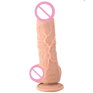 FAAK 25.3CM*5.7CM Gode en PVC à <span class=keywords><strong>texture</strong></span> de tête de pénis volumineuse avec veines, forte succion, pénis oblique réaliste pour la vente - Product Image 5