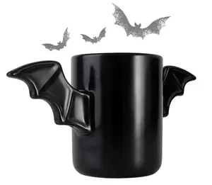 UCHOME tazza in ceramica a forma di ali di pipistrello nera novità a buon mercato - Product Image 1