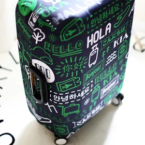 Couverture de bagage de valise de protection élastique de voyage avec logo imprimé personnalisé populaire