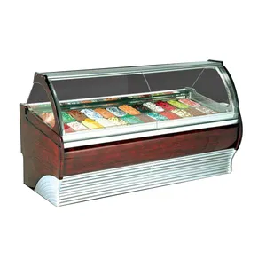 CE approved cold chiller showcase 12 trays freezer display for ice cream