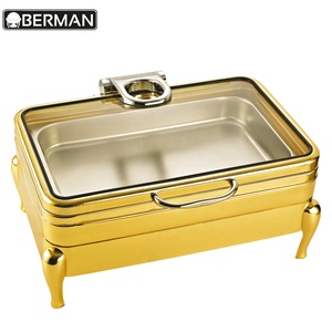 Commercial Kitchen Equipment Dwg Insulated Food Warmer Casserole Restaurant <strong>Buffet</strong> <strong>Server</strong> Used Double Chafing Dish Set for Sale - Product Image 6