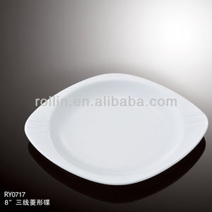 Bon qualité Japon style chinois porcelaine de vaisselle trois ligne losange forme en céramique porcelaine <span class=keywords><strong>assiette</strong></span> à dessert - Product Image 1