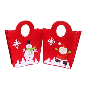 Heli Snowman Handbag Children Gift Christmas Decorations Felt Cloth Fabrics Wine Bag