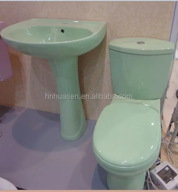 Toilet 2 Potong Keramik Kamar Mandi Tiongkok dengan Warna