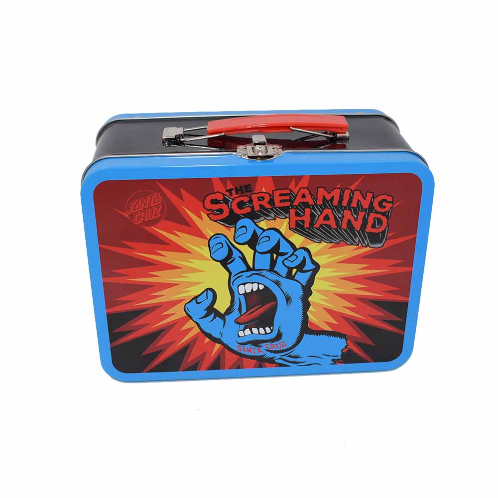 Детский мультяшный чемодан с принтом на заказ, ручка для ланча, металлическая жестяная коробка