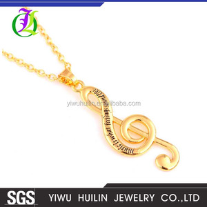 Bijoux symbole musical, la musique est ce que les sentiments sonnent comme, collier pendentif en or note de musique tendance - Product Image 2