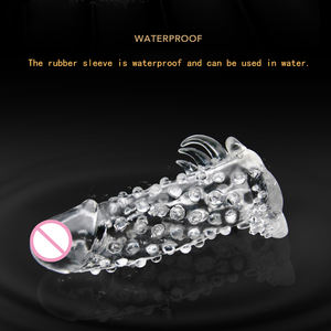 Hochwertige Kristall weiche bequeme Dildo vergrößerung Sexspielzeug männlich wieder verwendbare Drachen Penis Ärmel Kondom - Product Image 5