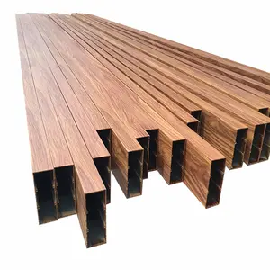 Perfil de aluminio para soportes de esquina, perfil de color de madera Madera listones de aluminio para techos, perfil de aluminio con t5