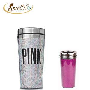 16oz khuyến mại thép không gỉ du lịch Cà Phê Cốc Cốc Cốc Tumblers với biểu tượng tùy chỉnh long lanh giấy chèn và nắp trượt - Product Image 3