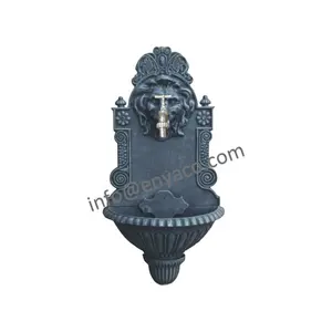 Fountains Design Antique Patio Classic Lion Head Iron Metal Water Waterfall Wall Mount Fountain With Nozzles Garden Fountain Wall Outdoor