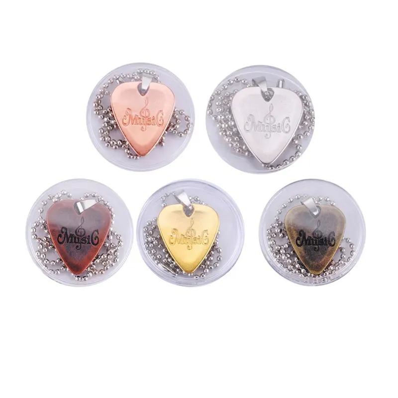 Amazon hot bán Guitar Picks Chất Lượng Cao Acoustic Guitar Pick Kẽm Hợp Kim với Lỗ cho Vòng Cổ