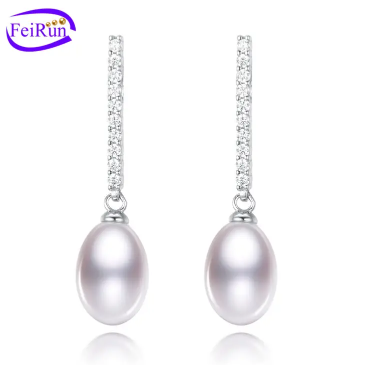 FEIRUN women freshwater fresh water original pearl earring, silver star dangle earrings, fashionable pearl earrings design