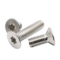 Sekrup Mesin Kepala Datar Countersunk Torx Metrik Aluminium ISO14581 M3 M4 M5 dengan Lapisan Oksida Hitam
