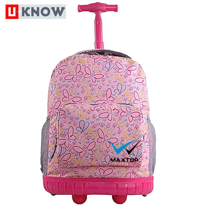 China manufacturer fashionable new style polyester school children trolley backpack