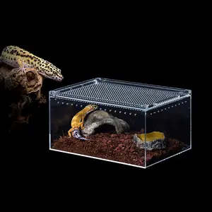 Acrylic reptile Box with lock and engraving holes