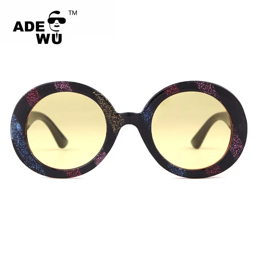 ADE WU STY6927G 2019 Retro Mode Regenbogen Runde Sonnenbrille Frauen Marken designer Übergroße Dame Big Oval Sonnenbrille Shades