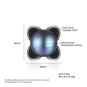 PAG & MAG Belle Fantaisie 925 En Forme De Fleur En Argent Boucle D'oreille Mettre Sur <span class=keywords><strong>UNE</strong></span> <span class=keywords><strong>Perle</strong></span> D'eau Douce Bijoux Boucle D'oreille - Product Image 2