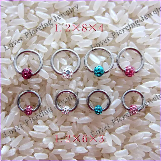 [SS-C285] Hot Sell High Polish With Epoxy Covering Ball Stainless Steel Captive Bead Ring