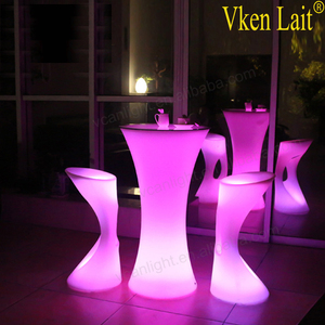 Led glow <span class=keywords><strong>highboy</strong></span> kokteyl bar masası açık hayalet tabure bar kokteyl masası ve sandalye