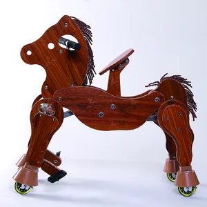 Stabile di legno ride-on meccanico equitazione cavallo giocattolo pony per i bambini