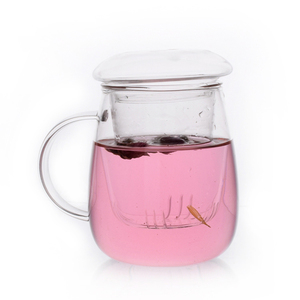 360 ml/12 oz borosilicato taza <span class=keywords><strong>de</strong></span> té <span class=keywords><strong>de</strong></span> cristal con infusor y tapa <span class=keywords><strong>para</strong></span> hojas sueltas té y fruta agua - Product Image 2