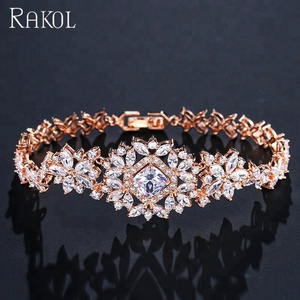 RAKOL BP023 oro <span class=keywords><strong>rosa</strong></span> bianco cristallo zircone CZ <span class=keywords><strong>bracciale</strong></span> matrimonio sposa europeo e americano elegante <span class=keywords><strong>bracciale</strong></span> donna - Product Image 4