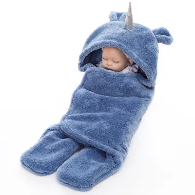 Double wool lamb baby swaddle blanket plain colour winter warm wrap unicorn baby blanket sherpa baby blanket