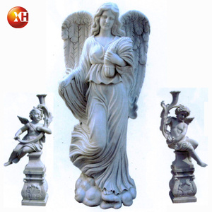 Statuettes personnalisées en marbre naturel sculpté à la main, Sculptures de personnages de fille, ange ailé de la victoire, vente en gros, 12 pièces - Product Image 2