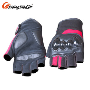 Motocicleta climatizada medio dedo táctico neopreno metal motocicleta guantes hombres - Product Image 2
