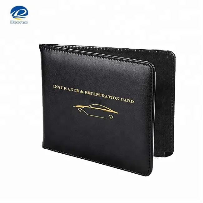 Thin Leather Car Insurance Registration wallet Driver License Car Document holder with Strong Magnetic
