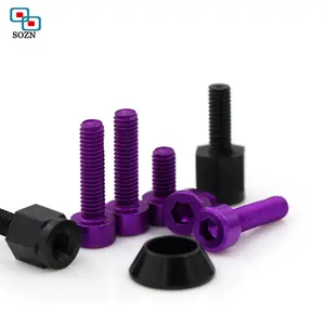 Hex socket ראש כפתור anodized אלומיניום אלן בורג M3