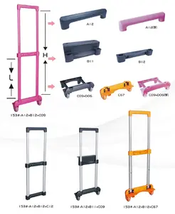 중국 공급자 알루미늄 수화물 망원경 트롤리 손잡이 트롤리 부속품 여행 부대를 위한 망원경 수화물 연장 손잡이