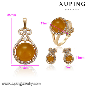 64126 Xuping Sản Phẩm Mới Nhất Trong Nhân Tạo Cô Dâu Đá Quý Cao Quý Vàng Trang Sức <span class=keywords><strong>Set</strong></span> Cho Phụ Nữ - Product Image 3