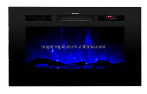 Chimenea Eléctrica Empotrada y de Pared de 28 Pulgadas con Efecto de Llama de Cristal - Product Image 3