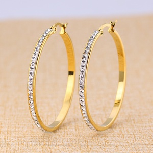 Anting Berlian Emas Putih 18k Wanita Mikro Persegi Cc Bulat Moissanite Laboratorium Amerika Emas Grosir Anting Berlian Kristal - Product Image 2