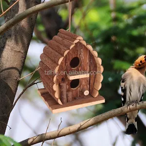 Liguang Wooden hanging natural Bird House /nest /aviary factory price