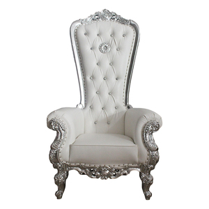 Silla de trono de cuero blanco moderna de estilo antiguo para recepción de bodas para muebles de hotel y decoración de eventos