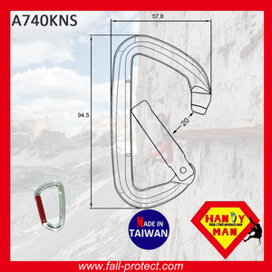 EU Standard High-Strength 24KN Aluminum Hook Rock Climbing Carabiner - Product Image 3