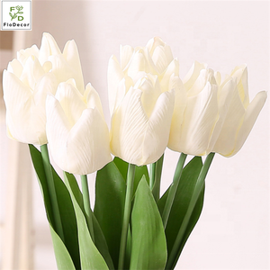 ดอกทิวลิปลาเท็กซ์คุณภาพสูง ก้านเดี่ยว ดอกไม้ประดิษฐ์ ผ้าไหม สัมผัสเหมือนจริง ทิวลิปไอริช ก้านยาว สีชมพูไล่เฉด - Product Image 2
