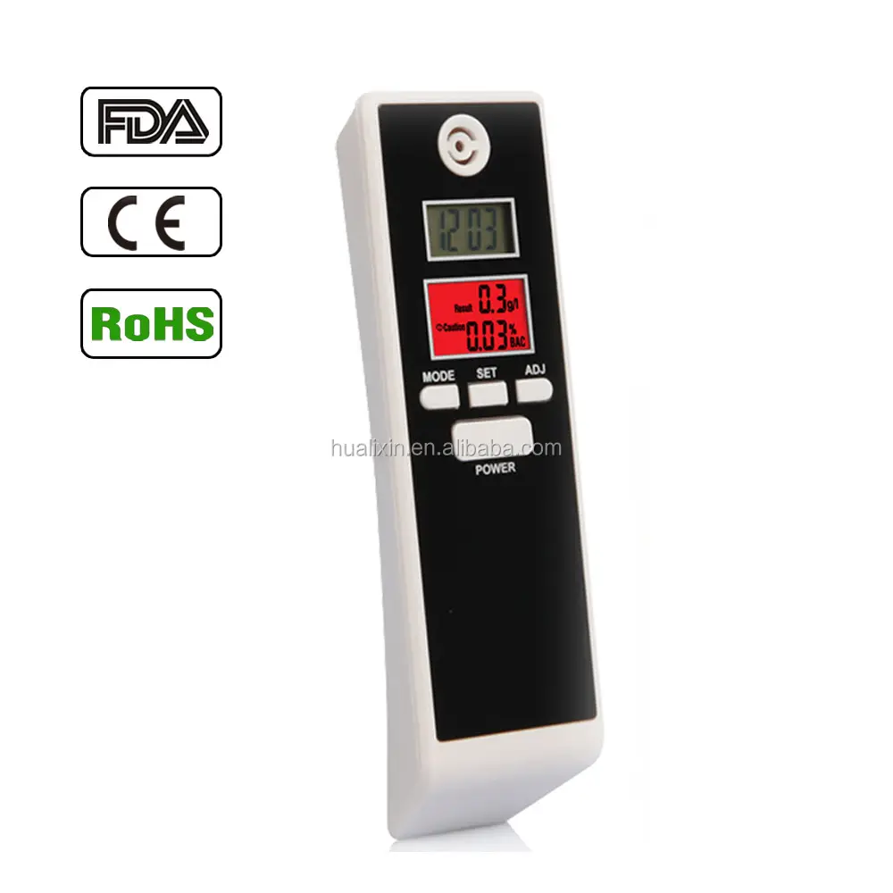 Cá Nhân Sử Dụng Màu Đen Hơi Thở Mô Phỏng, Kép Hiển Thị Kỹ Thuật Số Breath Rượu Tester Với Màn Hình LCD Đồng Hồ, Rượu Xách Tay Rượu Tester