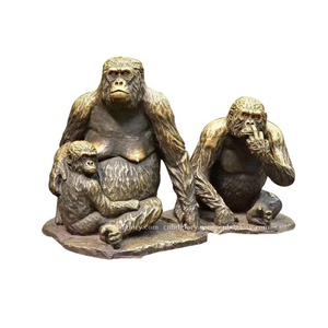 Escultura <span class=keywords><strong>de</strong></span> Mono <span class=keywords><strong>de</strong></span> Metal con Técnica <span class=keywords><strong>de</strong></span> Fundición, Estilo Artesanal - Product Image 2