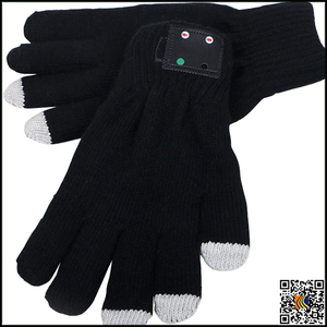 Moda My llamada pantalla táctil de teléfono inteligente tejió guantes negros, de punto guantes de bluetooth - Product Image 2