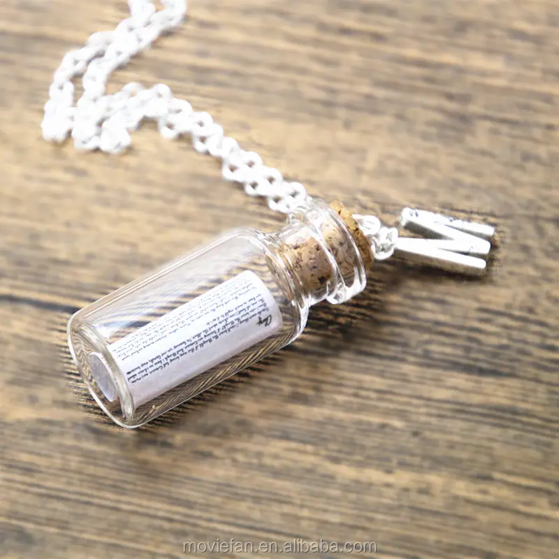 Shadowhunter collar nota a Clary en una botella de vidrio collar romántico