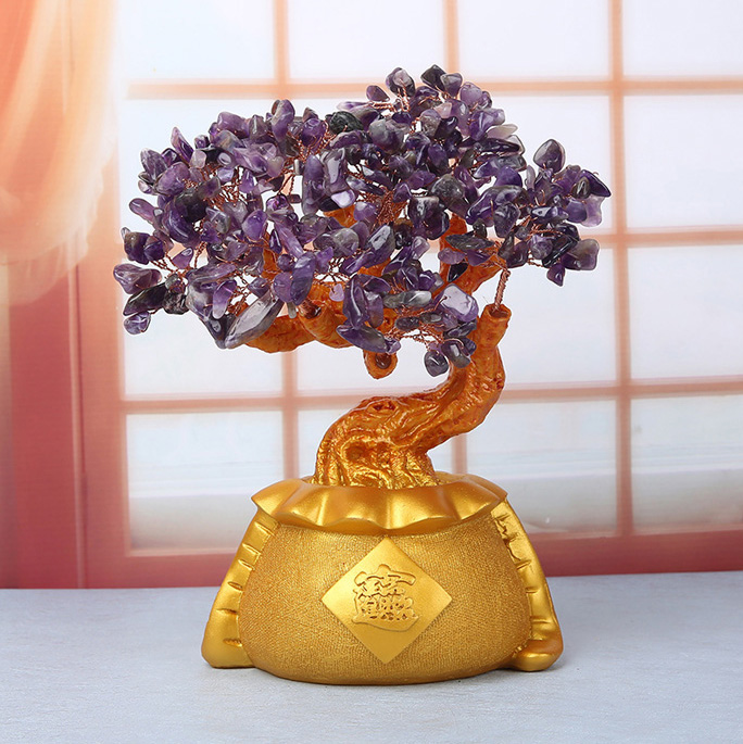Bafnsiji Albero dei Soldi in Cristallo di Quarzo Feng Shui, Albero