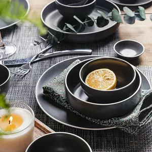 家用欧式灰色盘子陶瓷盘子套装陶瓷餐具
